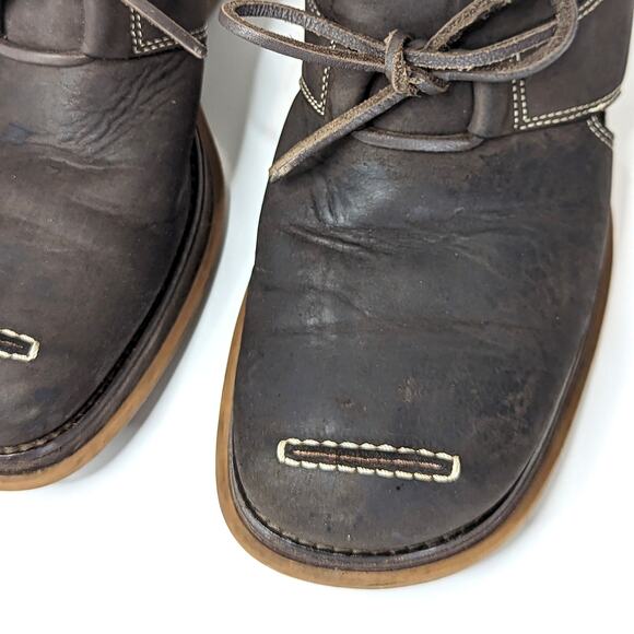 Vintage Y2K Donald J. Pliner Clogs Heels Square Toe Brown Suede Bow Preppy VTG 7 - Picture 6 of 11